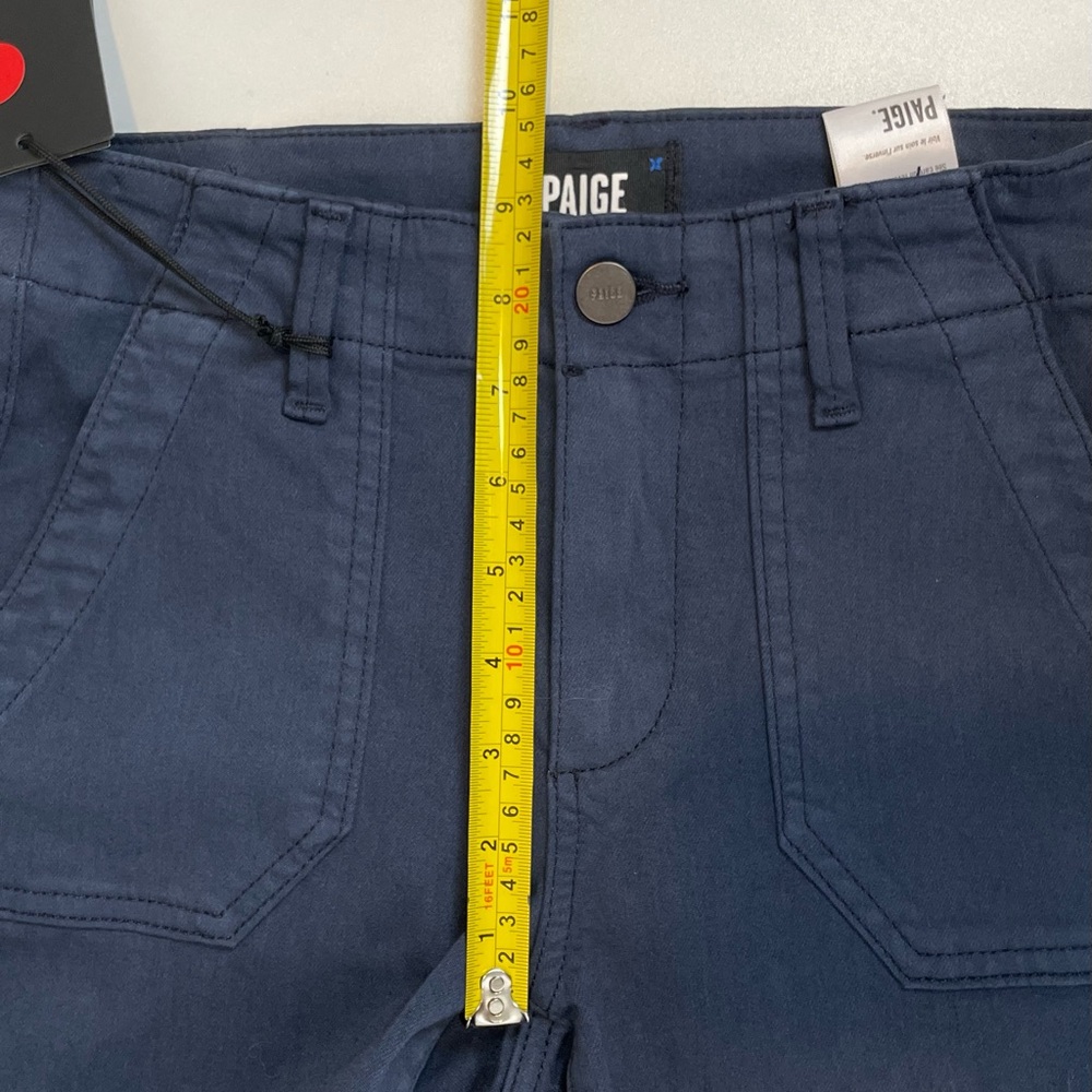 NWT PAIGE Mayslie Pants 24 Vintage Navy Haze Utility Trouser Straight Leg Jeans - Picture 11 of 11